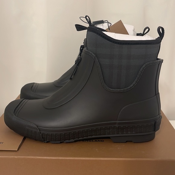 Vintage Check Neoprene Rubber Rain Boots Size 41 - Picture 3 of 14